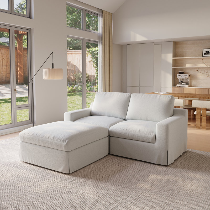 Castelli Upholstered 77.2 " Linen Sofa, Beige