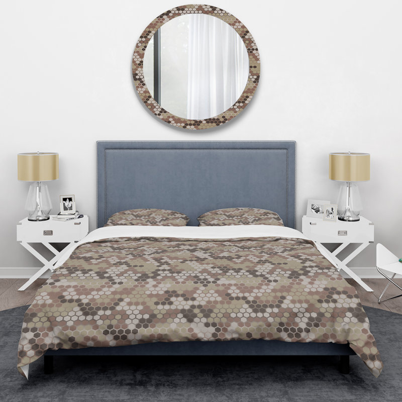 Honeycomb Shape Camouflage Camouflage Duvet Cover