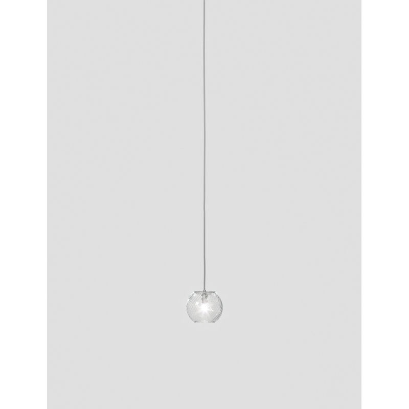 Oto 1 - Light Pendant, 84" H x 6" W x 6" D, Crystal Striped Glass
