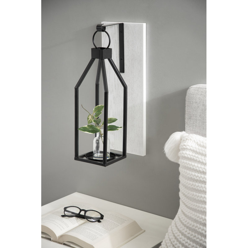 Martinek 1-Light Dimmable Metal Hardwired Wall Sconce , White