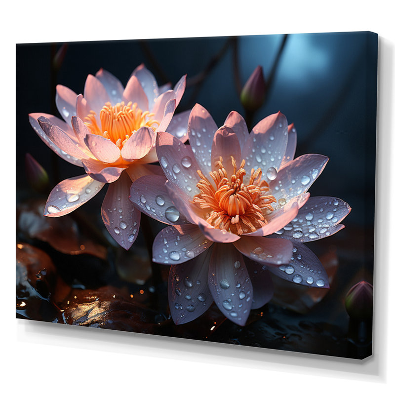 " White Yellow Lotus Field III ", H 34 po x l 44 po x P 1,5 po, Toile tendue
