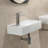 Small Vessel Sink with Pop Up Drain, 18"x10" Porcelain Ceramic Wall Mounted Bathroom Sink，Left Hand