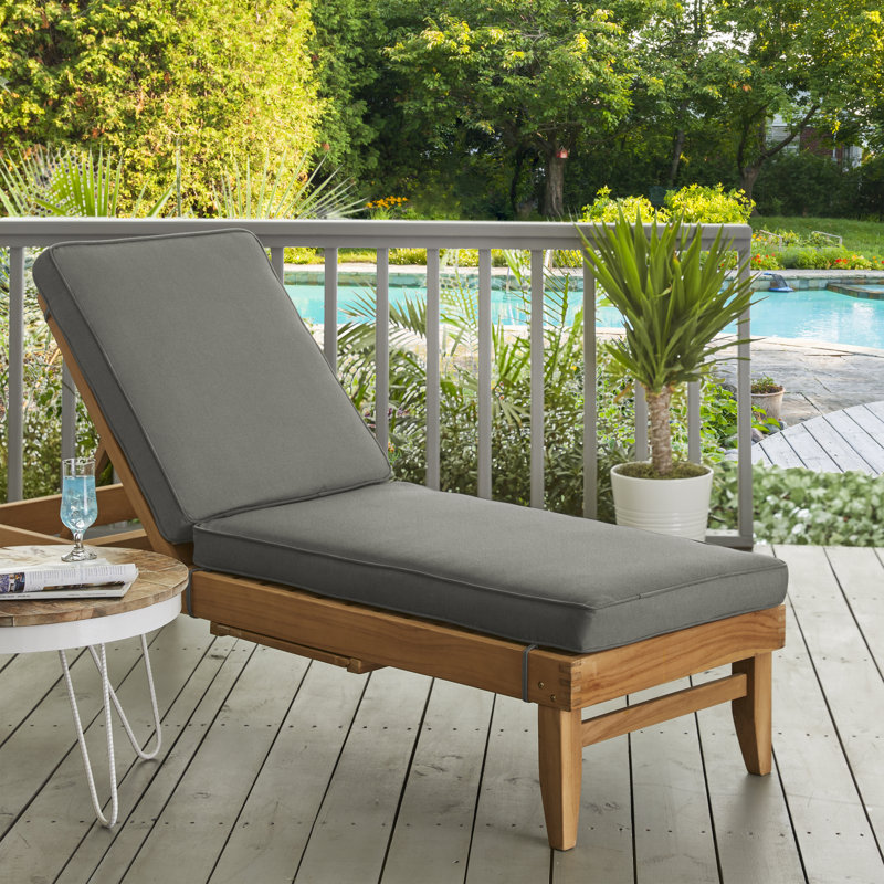 Ricmod Outdoor Sunbrella Seat/Back Cushion, 24" W x 73" D, Sunbrella - Canvas Charcoal / Charcoal Cord