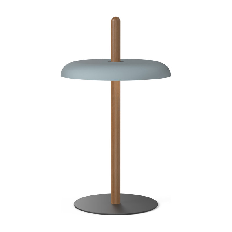 Lampe de table Nivél, Noyer, Bleu ardoise