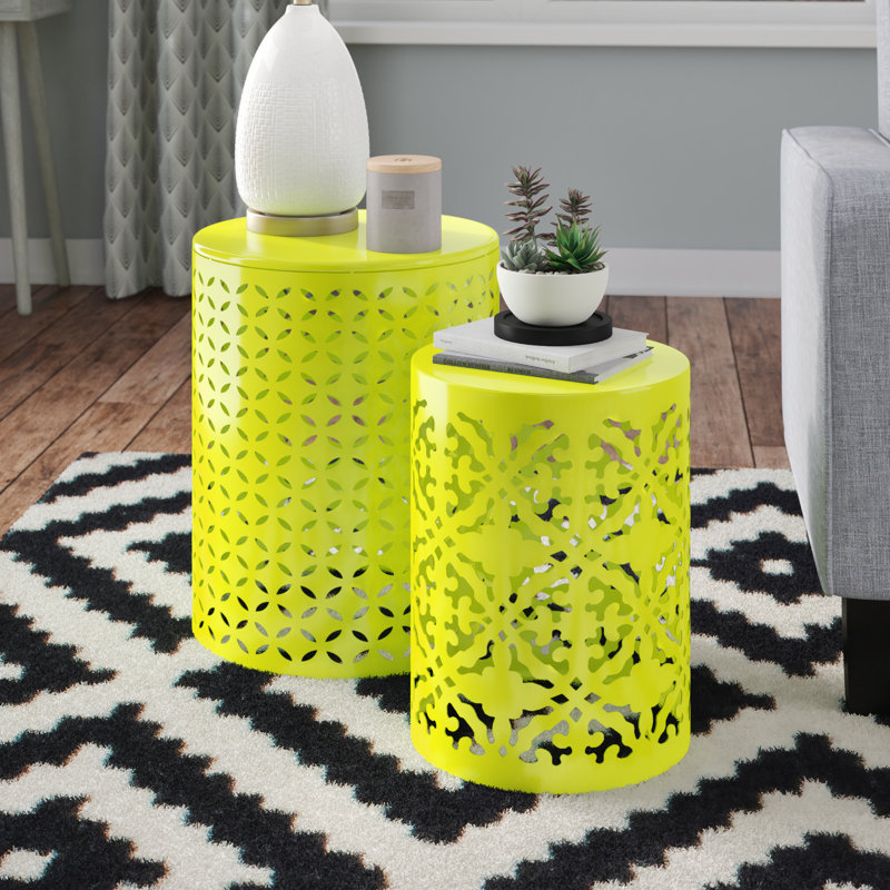 Azha Nesting Tables, Lime Green