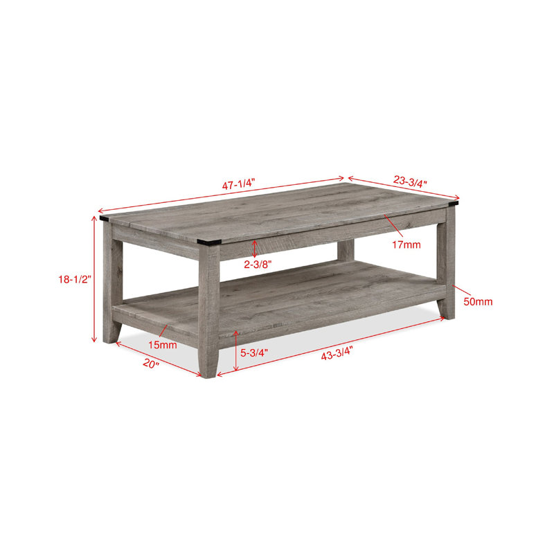 Ensemble de table basse 3 pièces avec table basse rectangulaire et deux tables de bout carrées assorties