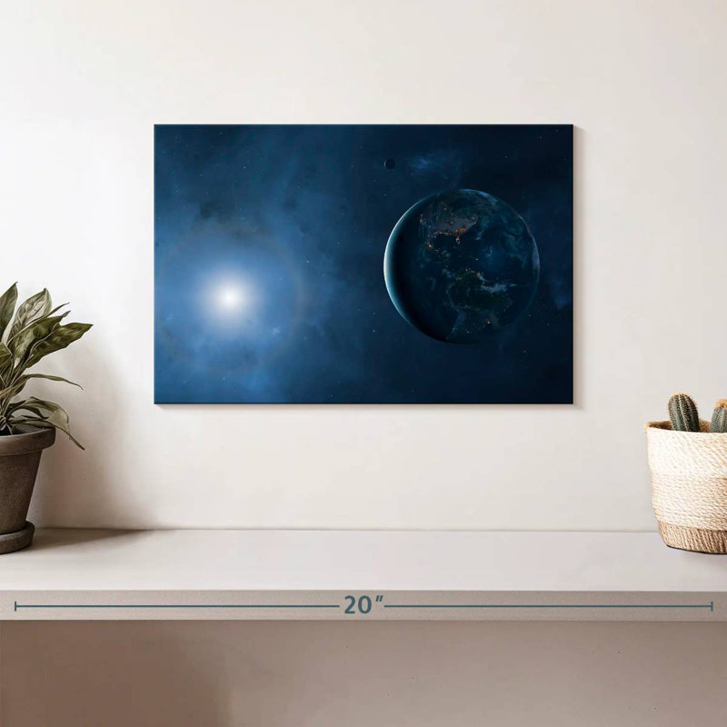 Oberle, lune et terre ensoleillées, H 8 po x l 12 po