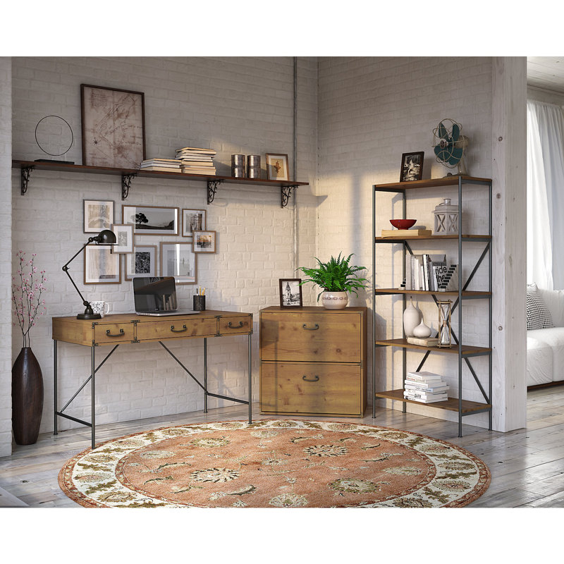 Ensemble de bureau 3 pièces Conway, Pin doré rétro