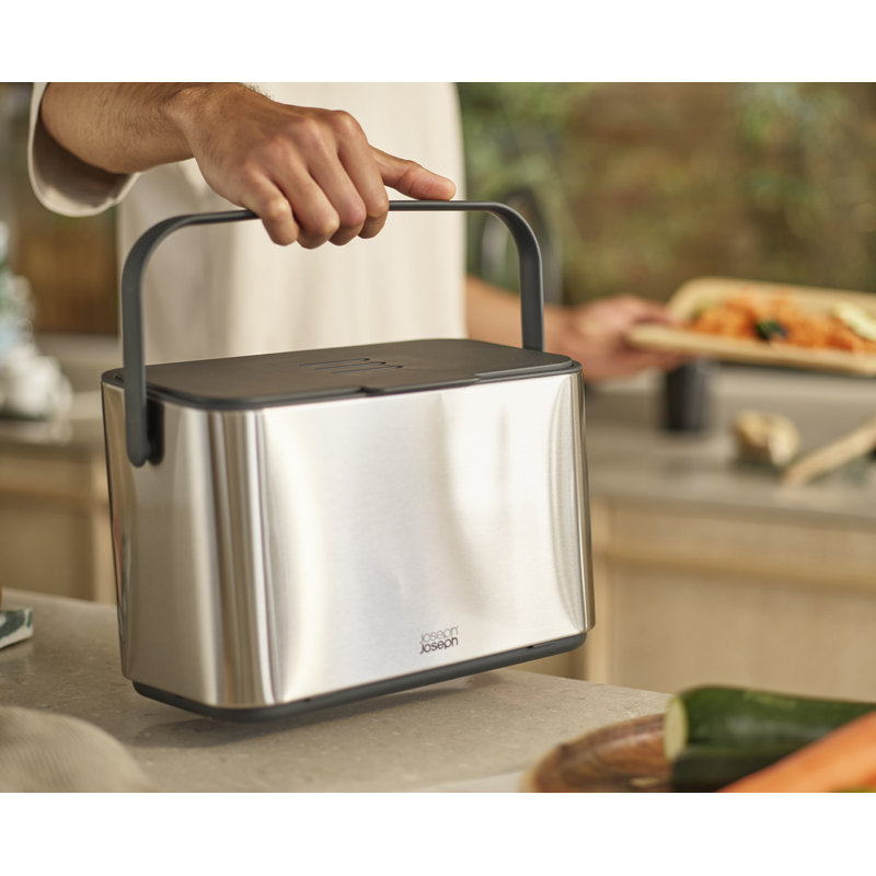 Collect 4-Liter Stainless Steel Compost Caddy with Removable Bucket