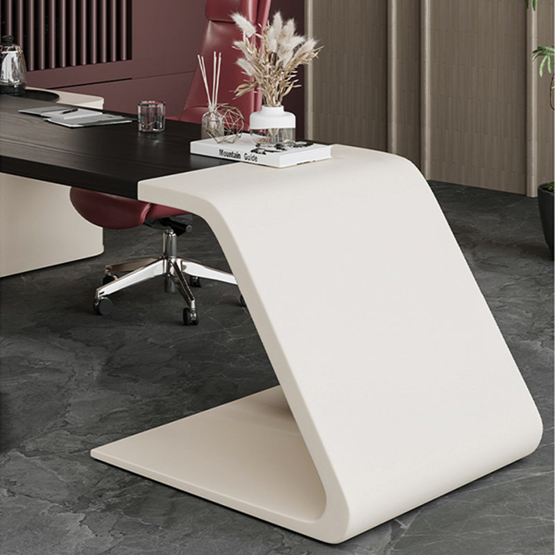 Bureau de bureau 74,8 po en pin noir et blanc avec plateau à thé et cuisinière à induction