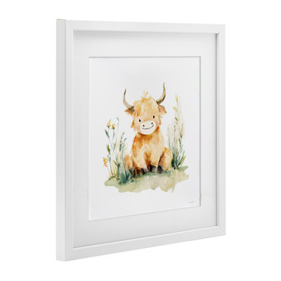Little Highland Calf Framed Print Under Glass, design by Svetlana Aleynikova