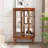 2 Doors Curio Cabinet With Tempered Glass Doors, Curio Cabinets With Mirrored Back Panel And Adjustable Shelves, Lighted Display Cabinet For Home, Office Light Bulb Included-125126800