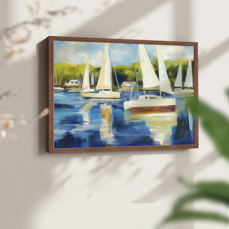 Nautical Series-LXV -Framed Print - Restickable, H 11 po x l 14 po, Walnut