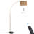 76'' Rattan Arched Dimmable Floor Lamp With Remote Control And Bulb Included-1033309999