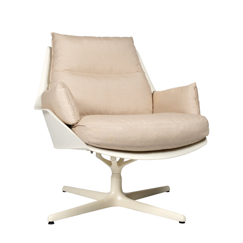 Fauteuil de patio avec coussin Anou Toledo, Ivoire