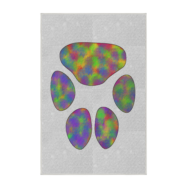 Laine tissée à la main et polyester mauve/vert/gris Tapis décoratif, Rectangle 2 pi x 3 pi