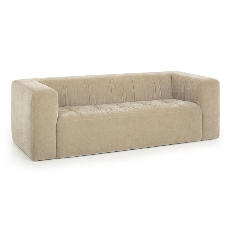 Canapé rembourré de 89 po avec chenille de qualité contractuelle de couleur taupe - aulne, Beige