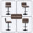 Adjustable PU Leather Bar Stool with Backrest, Footrest & 16" Stable Base-1715576814