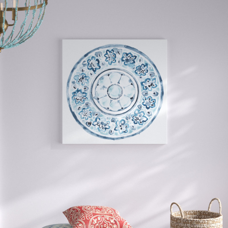 Porcelain Design I 1 Piece Wrapped Canvas Painting, 76cm H x 76cm W