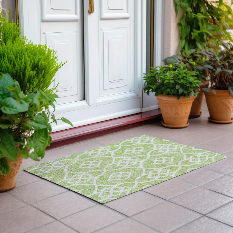 Malek Indoor/Outdoor Area Rug with Non-Slip Backing, Rectangle 1'8" x 2'6"