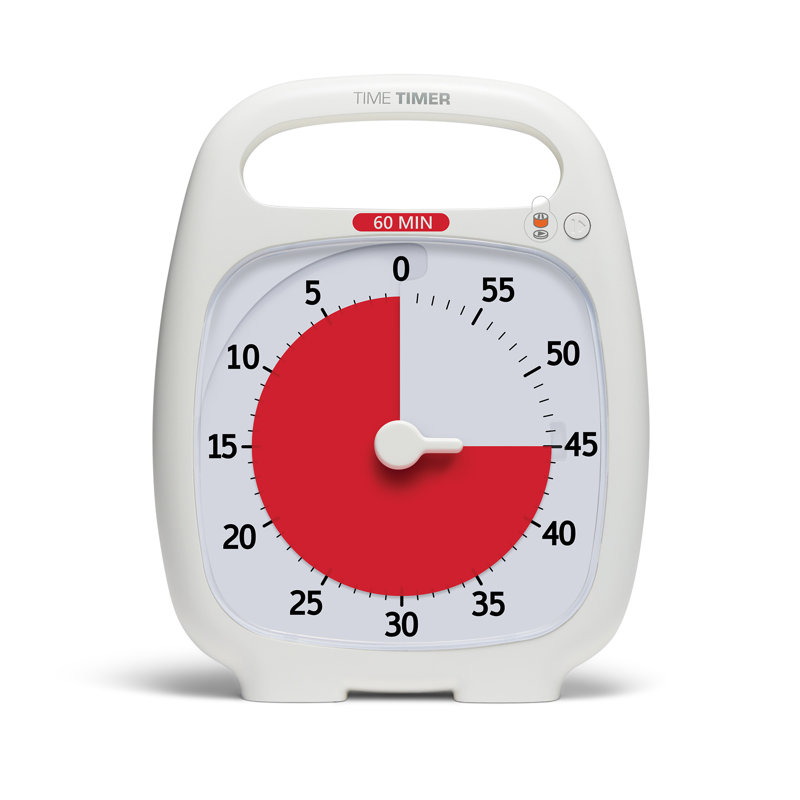Time Timer PLUS, 60 Minute Timer, White, White