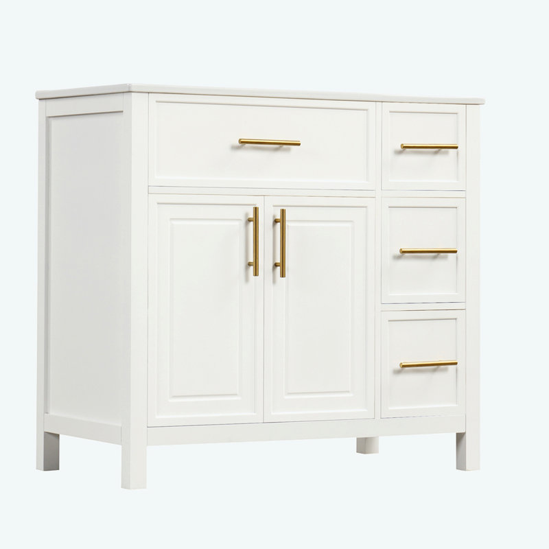 36" Bathroom Vanity with Sink Top, White