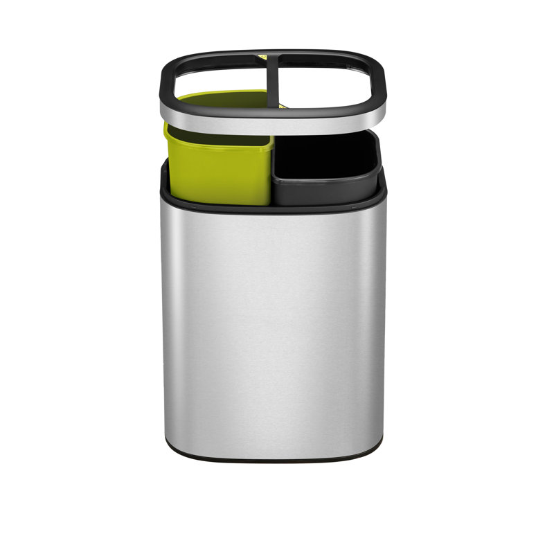 Oli Steel Open Multi-Compartment Rubbish & Recycling Bin - 10L