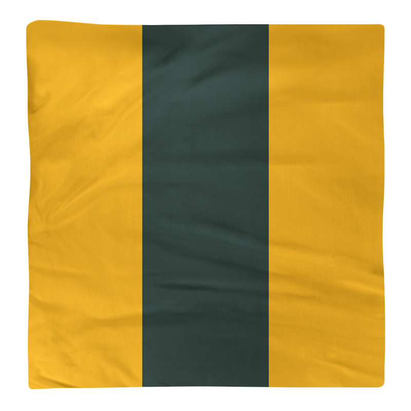 Serviette de coton 10" à rayures pour les équipes de football, Jaune / vert
