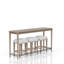 Console en verre givré avec 3 tabourets
