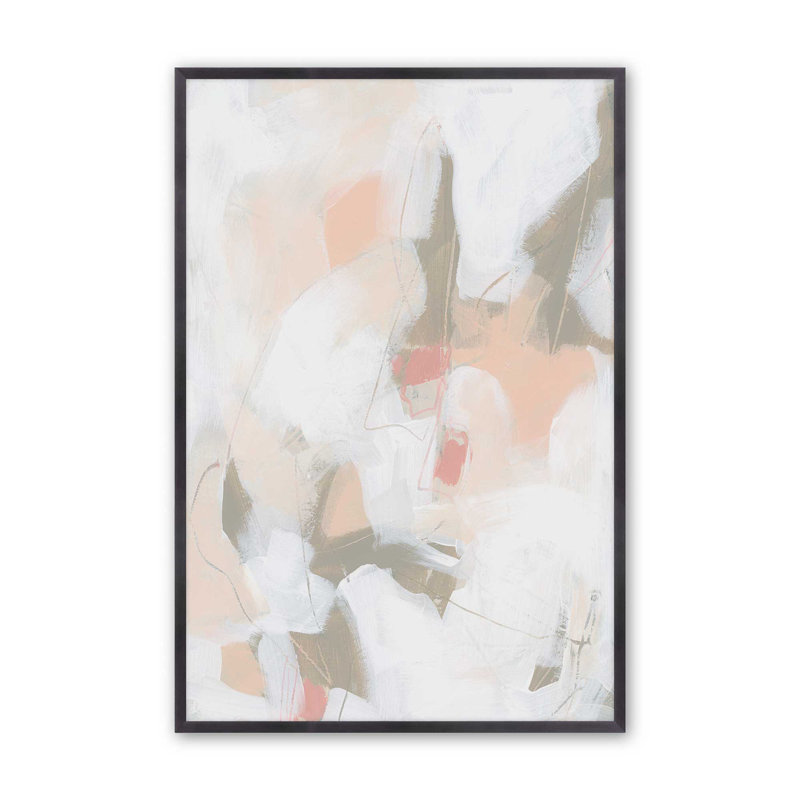 Hush Pink Abstract I Print dans un cadre, H 15,25 po x l 12,25 po, Cadre de coin ouvert en zinc patiné