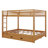 Modern Queen Over Queen Bunk Bed With Trundle, Solid Wood Bunk Bed Frame With Ladder And Guardrail For Kids Teens Adult-1542746567