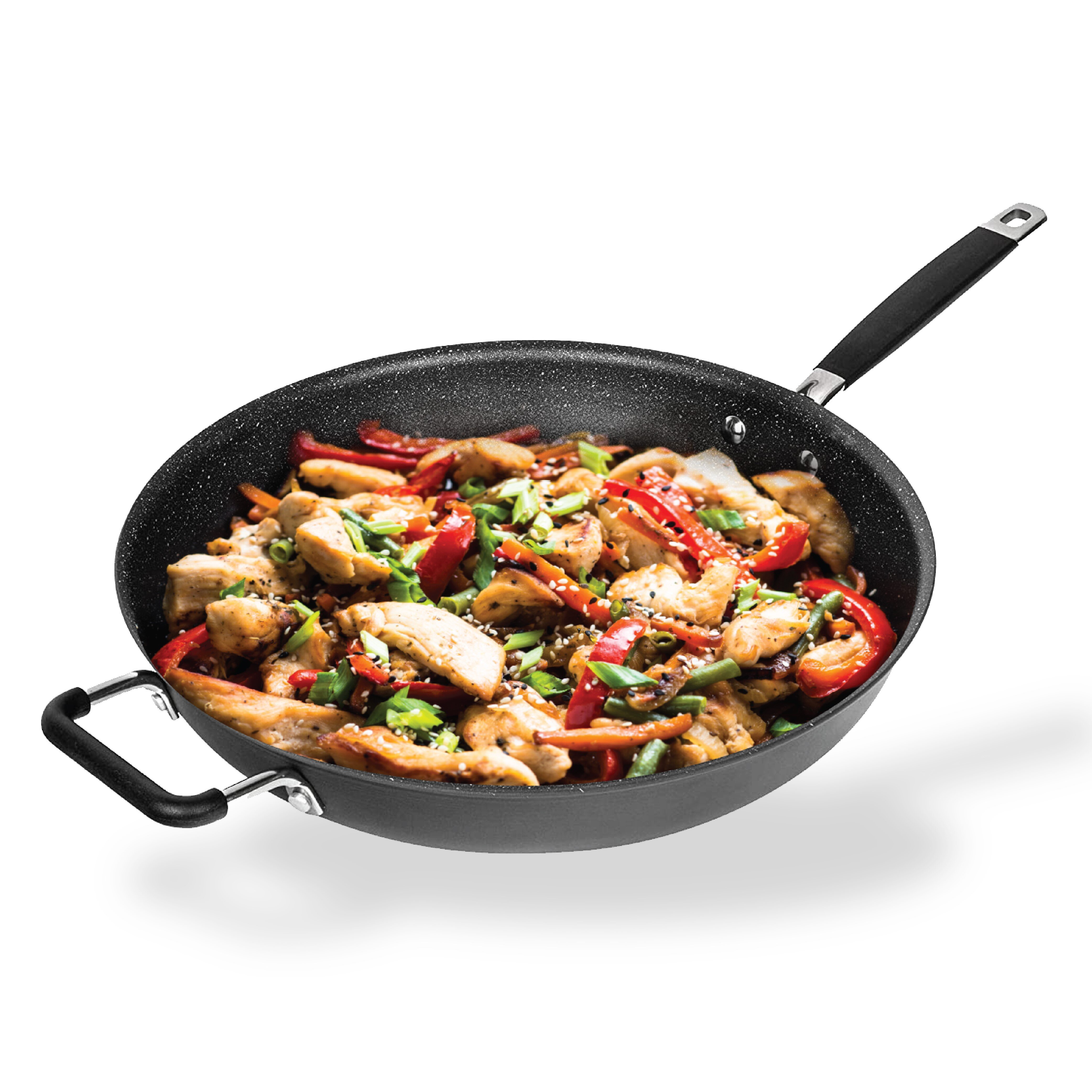 Granitestone Pro 14” Frying Pan Nonstick Extra Large Hard Anodized Frying  Pan With Ultra Nonstick Coating, Family Sized Open Skillet With Stay Cool  Rubberized & Helper Handle, Oven & Dishwasher Safe… Visit