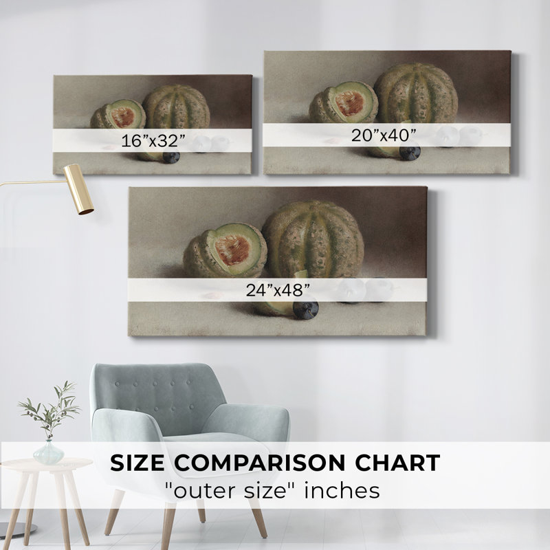 Botanical Series-CDLII- Toile tendue avec châssis - Prêt à accrocher, H 16 po x l 32 po