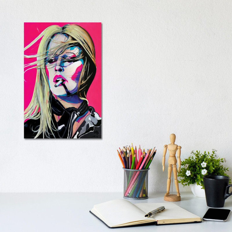 Brigitte Bardot 1 Piece Wrapped Canvas Painting, 20.32 cm H x 30.48 cm W