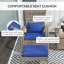 Chaise Adirondack de patio en osier avec repose-pieds, fauteuil d'extérieur avec coussins-1219630532