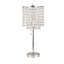 Lampe de table 20,25 po en métal argenté avec abat-jour en cristal et interrupteur à tirette