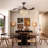 Kaelig 42" Crystal  Invisible Ceiling Fan Light with Remote Control, Retractable Fan Blades