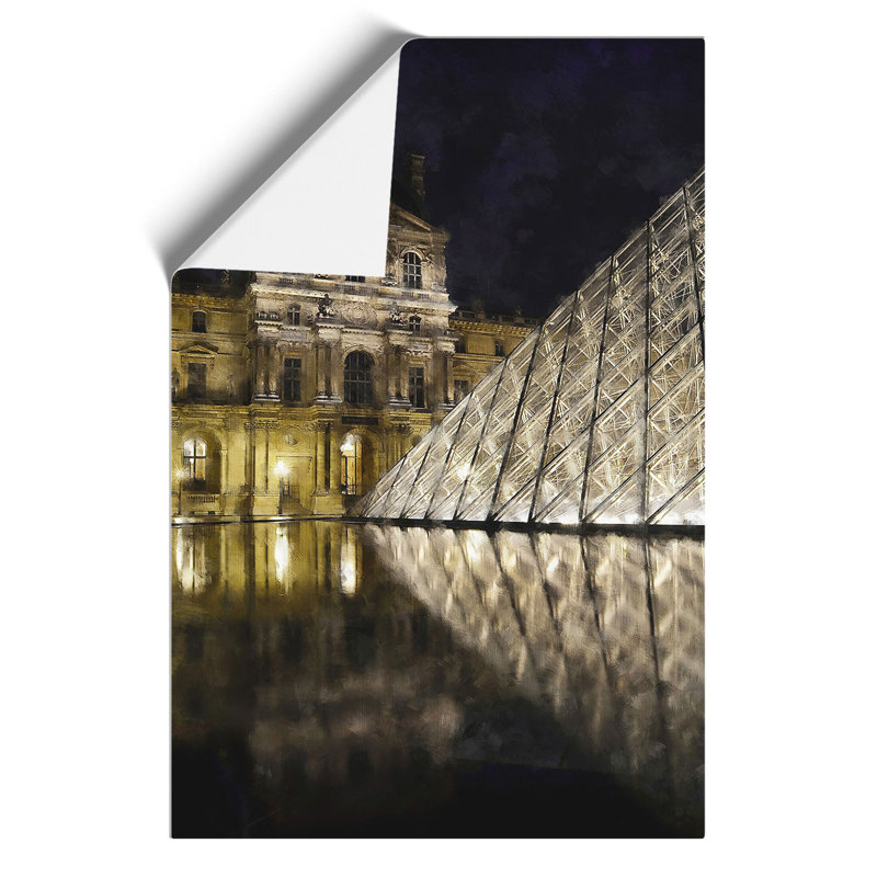 The Louvre in Paris Painting - Frameless Print, 59cm H x 42cm W x 0.1cm D