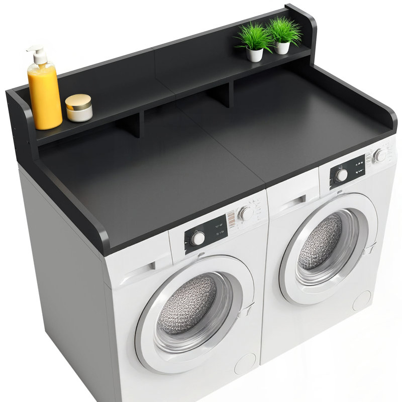 54" Washer Dryer Countertop with Storage, Black