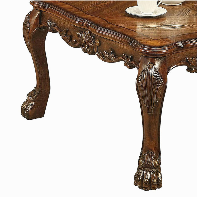 Cherry Oak Coffee Table with Claw Leg