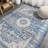 Marzo Ornate Bohemian Medallion Blue/Dark Gray Rug-2138654195