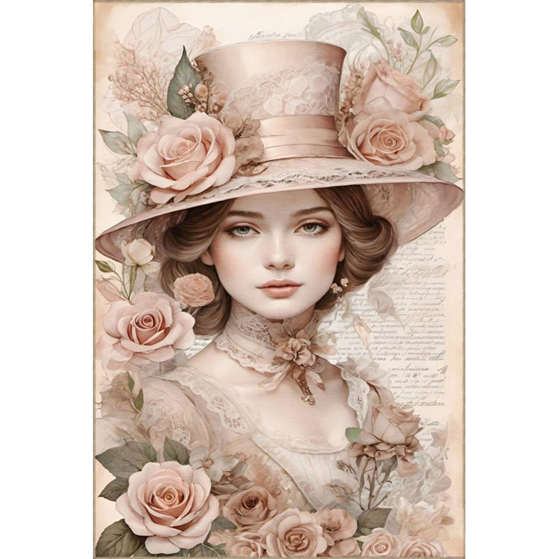 Tapis tissé à la machine Noble Girl, Carré 4 pi 11 po