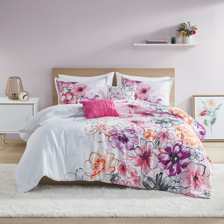 Ebern Designs Diarte Floral Comforter Set & Reviews