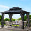 Pavillon de jardin à toit rigide, avec rideaux et filet-103529277-103529279