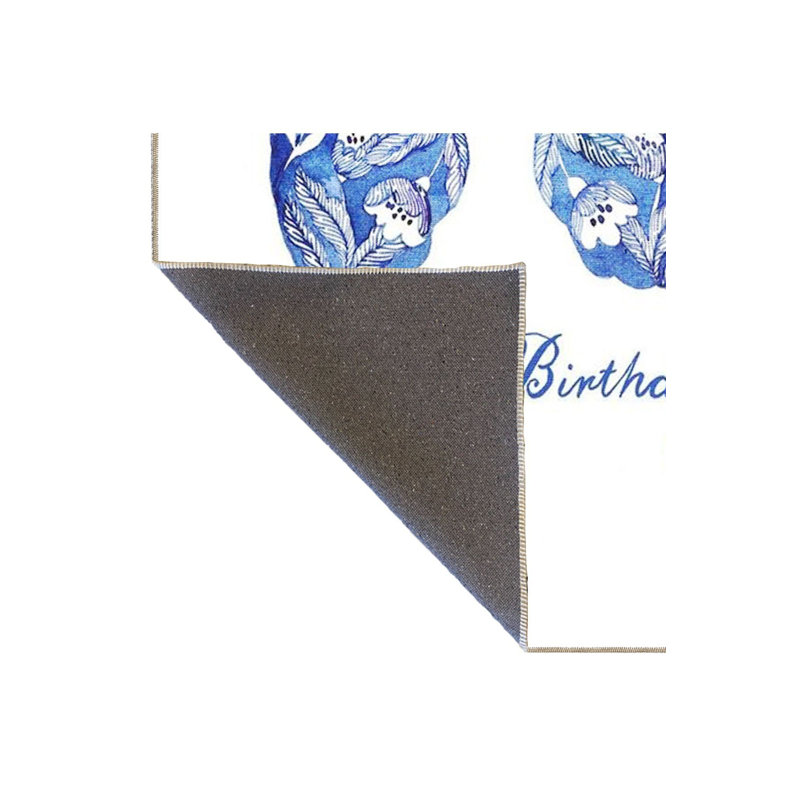 Tapis décoratif bleu à motif papillon lavable à la machine, Tapis de couloir 4 pi 11 po x 9 pi 10 po inclus