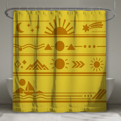 Rideaux de douche géométriques Sun Moon