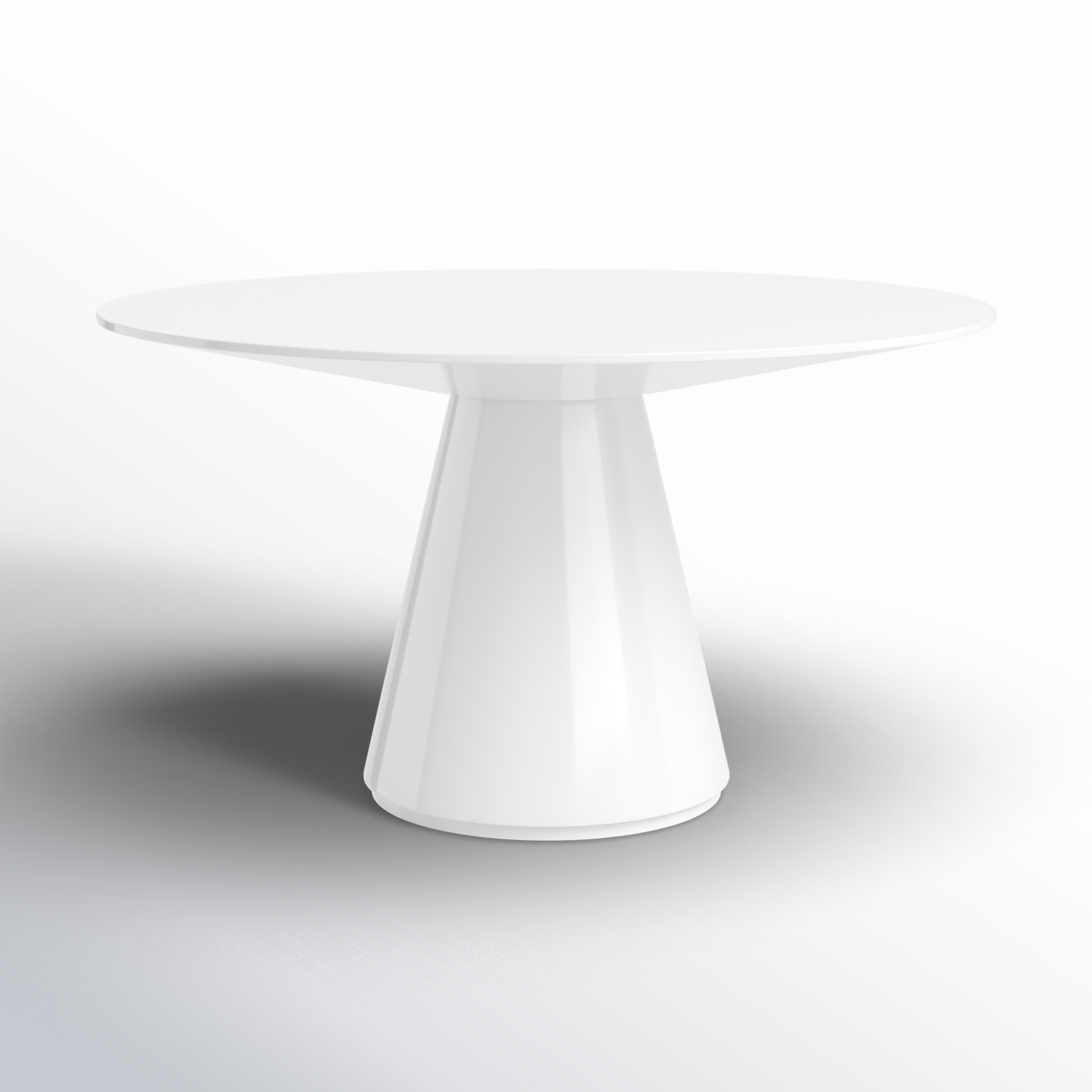 Royale Round Pedestal Dining Table , White, 29.5" H x 54" W x 54" L
