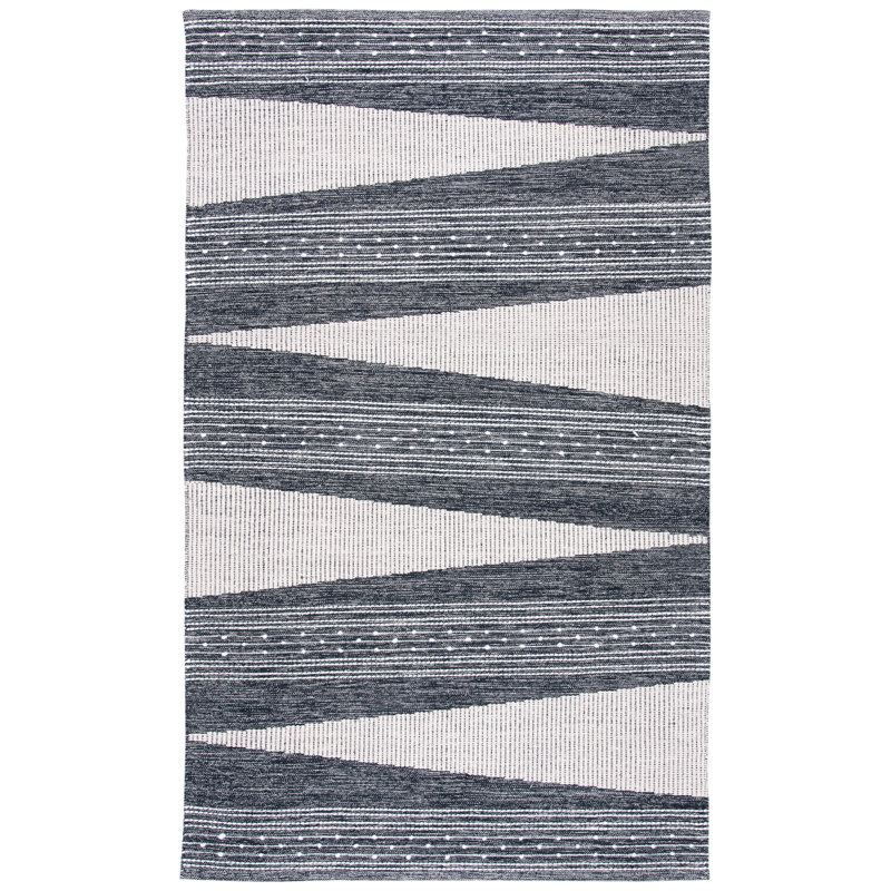 Tapis noir en coton / laine Seren, Rectangle 3 pi x 5 pi