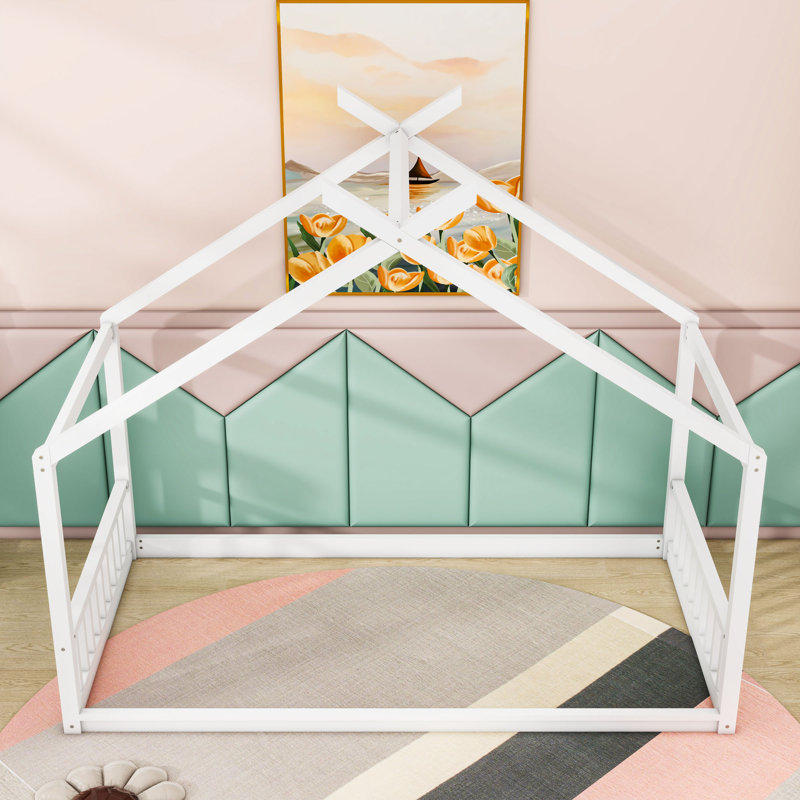Lit House au design charmant, Simple, Blanc