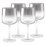 Wine Glasses - Set of 4 - Water Glass -Smoked Metallic Ombre- Stemmed - 12 Oz. - Made in Europe